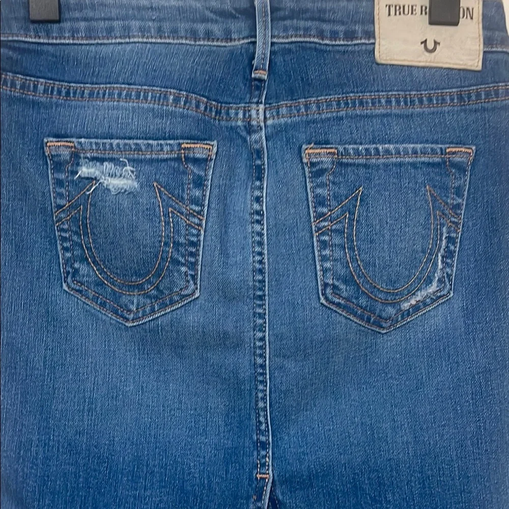 True Religion Blue Jean Pencil Skirt